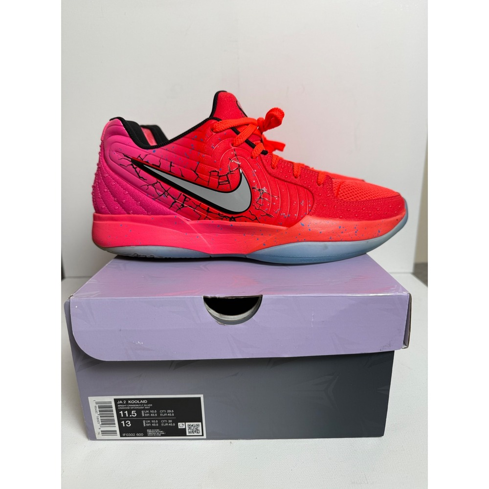 Nike Ja 2 Kool-Aid Basketball Shoes Mens 11.5 Crimson Red Silver IF0302-600
